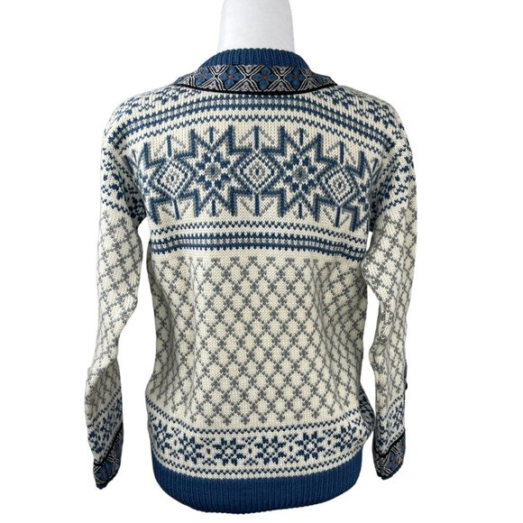 Dale of Norway Blue and White Cardigan Sweater - Picture 4 of 10